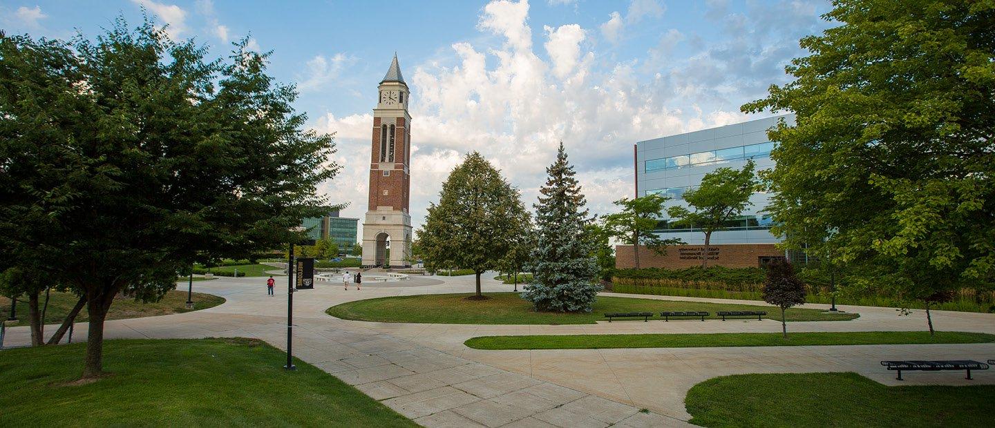 Elliott Tower on Oakland University's campus.